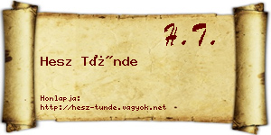 Hesz Tünde névjegykártya